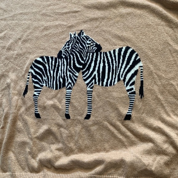 Madewell Studio sweater in zebra size S animal tan camel cotton boxy oversized - Picture 5 of 10